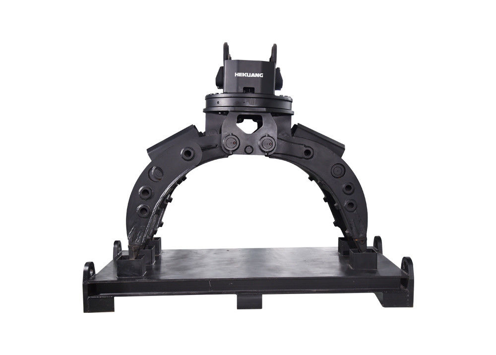 1200mm Excavator Attachments Double Cylinder Wood Grabber Tool Stone Steel